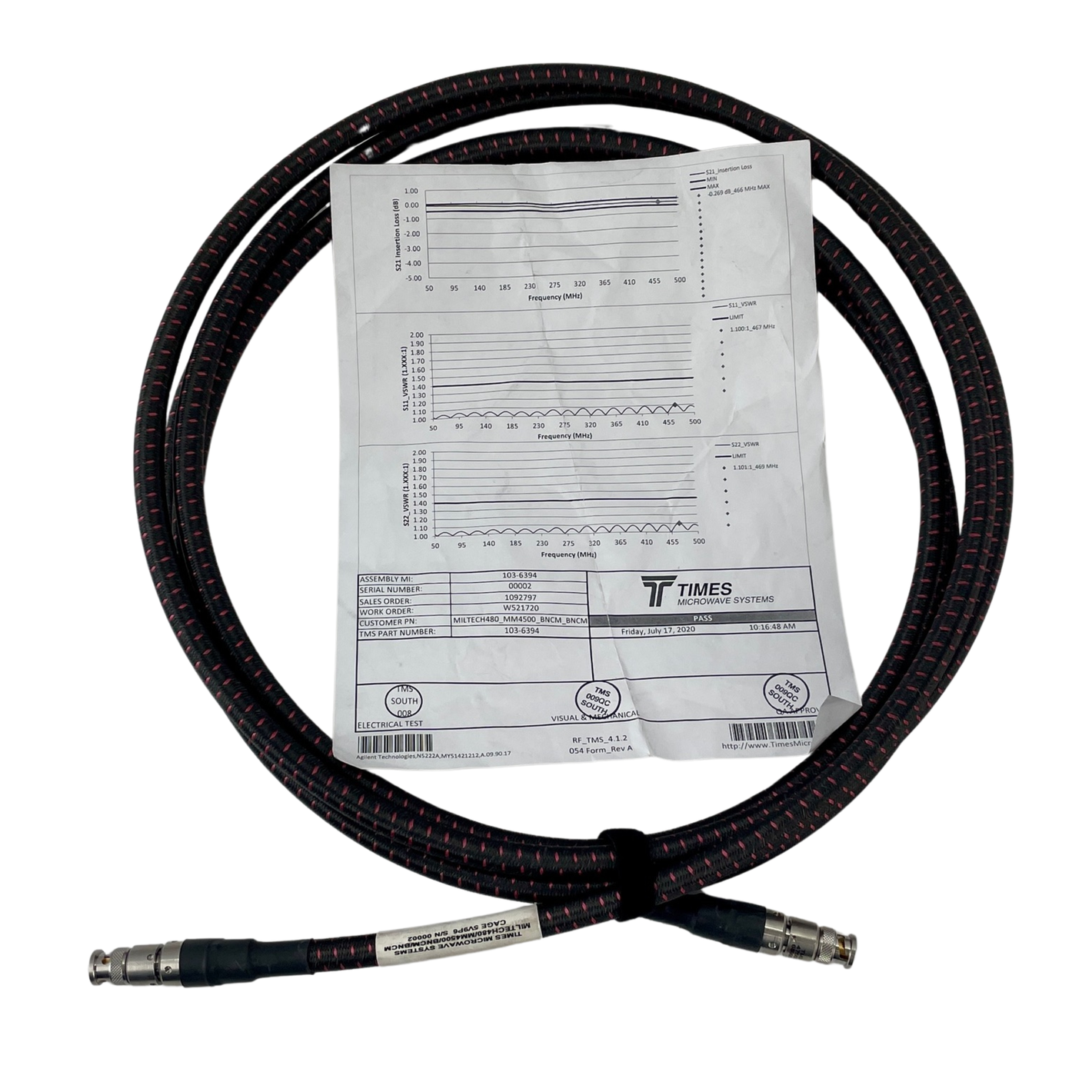 Time Microwave Systems MT480 BNC Cable — 4M