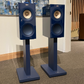 KEF R3 Meta Standmount Speakers — Indigo Blue, with Stands