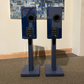 KEF R3 Meta Standmount Speakers — Indigo Blue, with Stands