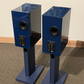 KEF R3 Meta Standmount Speakers — Indigo Blue, with Stands